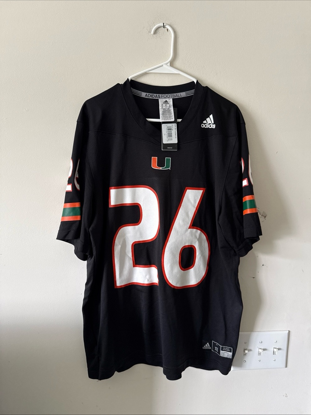 Men's adidas Sean Taylor #26 Miami Hurricanes NCAA Jersey Sz XL - NWT RARE